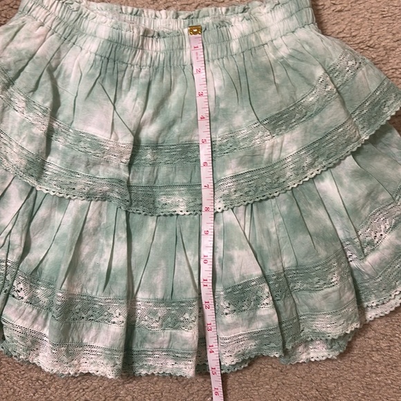 Love Shack Fancy Mint Green Ruffle Mini Skirt Size XS - Picture 12 of 12